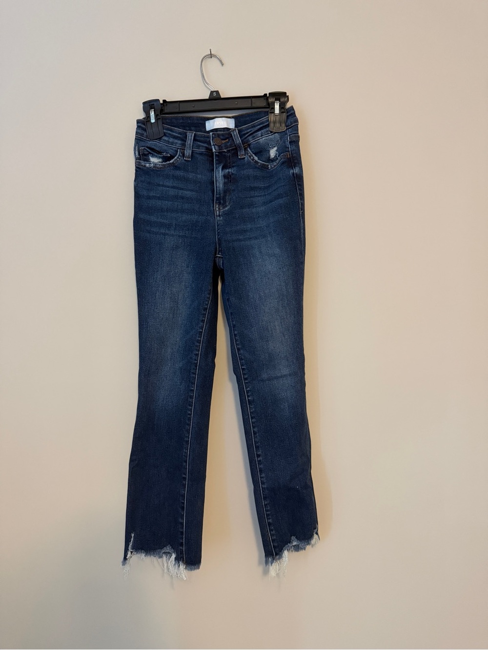 Vervet Dark Blue Frayed Hem Jeans
